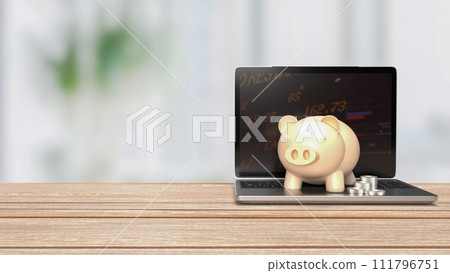 The piggy bank for saving concept 3d rendering. - Stock Illustration ...