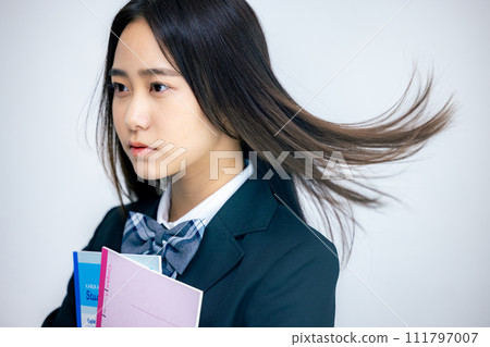High school girl serious advertising image 111797007