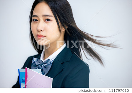 High school girl serious advertising image High school girl serious advertising image 111797010