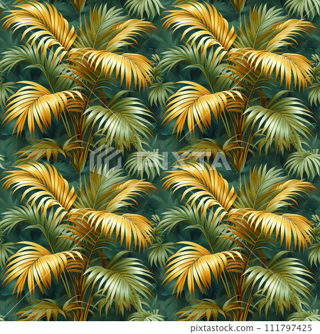 Seamless pattern with palm tree, tropical background 111797425