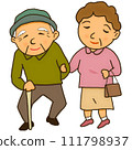 Elderly couple holding hands and going out together 111798937