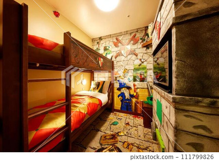 hotel room with bed and chairs 111799826