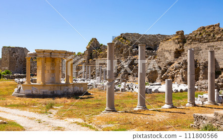 Old ruins of the ancient theater in Side Old ruins of the ancient theater in Side 111800566