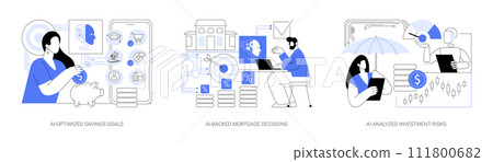 AI analysis for Personal Finance abstract concept vector illustrations. 111800682