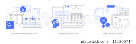AI Technology for Government and Public Services abstract concept vector illustrations. 111800714