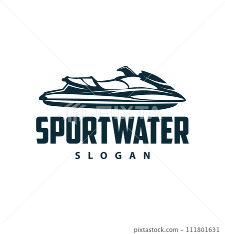 Jet ski logo marine sport jetski brand logo badge template extreme water racing vector business design 111801631