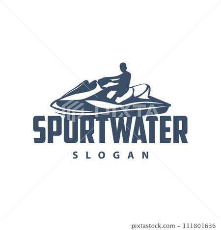 Jet ski logo marine sport jetski brand logo badge template extreme water racing vector business design 111801636