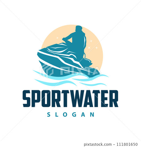 Jet ski logo marine sport jetski brand logo badge template extreme water racing vector business design 111801650