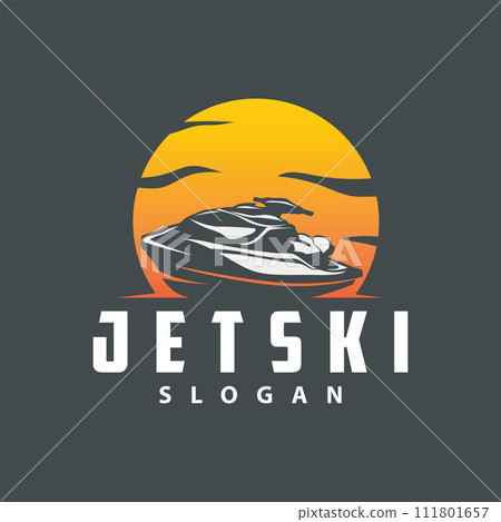 Jet ski logo marine sport jetski brand logo badge template extreme water racing vector business design 111801657