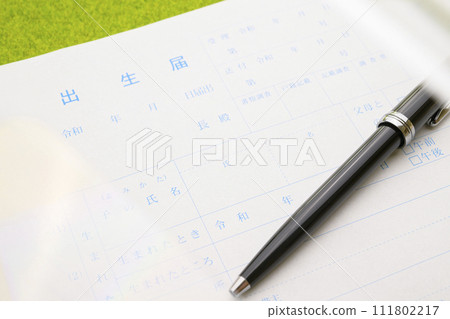 出生登記(聚焦在孩子名字的字母) 出生登記(聚焦在孩子名字的字母) 111802217