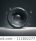 肥皂泡漂浮在水面上 111802277