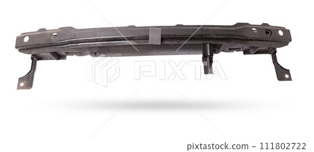 Iron stiffener reinforcement for the rear of the car black body spare part of the strengthener of bumper. Equipment for sale or installation in auto service or garage. Car parts catalog. 111802722