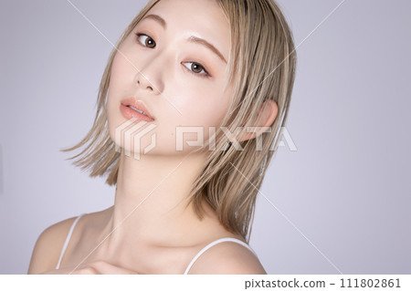 Skin care image of a young high-toned woman Skin care image of a young high-toned woman 111802861