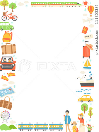 Travel illustration frame background material 111803385