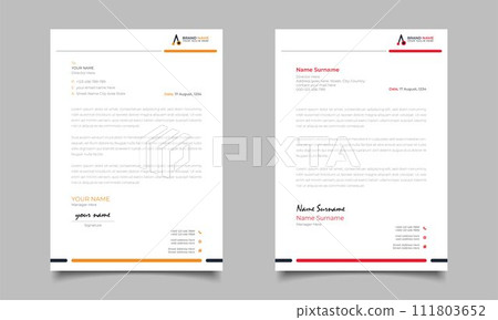 Red And Yellow Modern Business Letterhead Simple clean Template Design Red And Yellow Modern Business Letterhead Simple clean Template Design 111803652