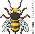 Cute wasp cartoon on white background 111803660