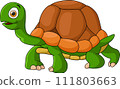 Cute sea turtle cartoon on white background 111803663