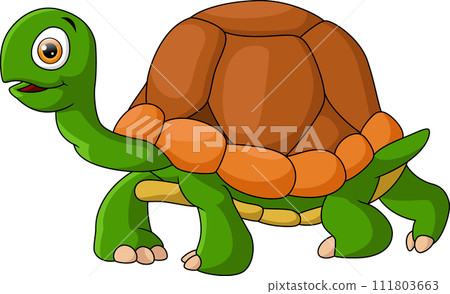 Cute sea turtle cartoon on white background 111803663