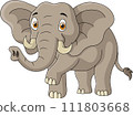 Cute elephant cartoon on white background 111803668