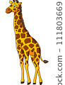 Cute giraffe cartoon on white background 111803669
