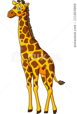 Cute giraffe cartoon on white background 111803669