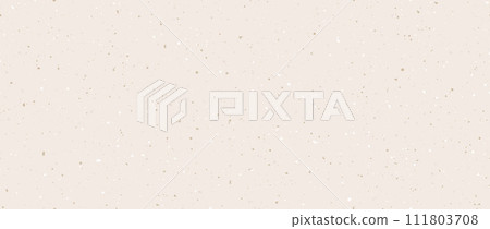 Craft grain paper seamless texture. Natural beige grunge surface design. Cream color rice paper repeating wallpaper. Vintage ecru background with dots, particles, speckles, specks, flecks. Vector 111803708