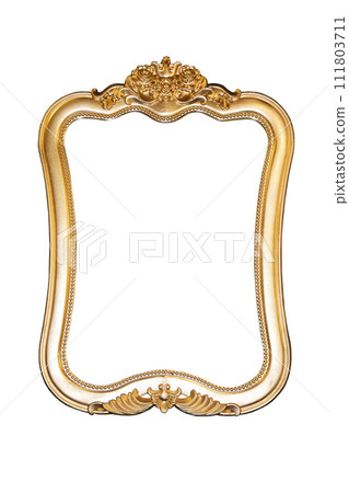 Vintage picture and photo frame isolated on white background 111803711