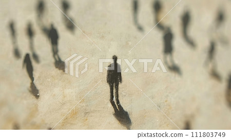 Crowd miniature image, Generative AI AI image 111803749