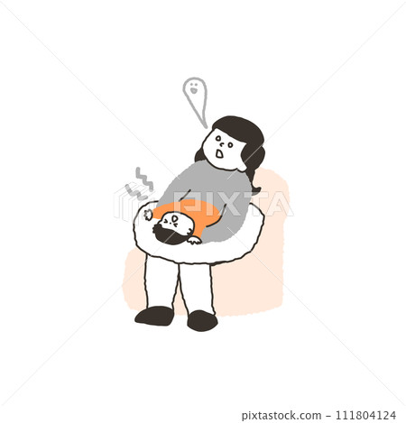 Mother exhausted from childcare Mother exhausted from childcare 111804124