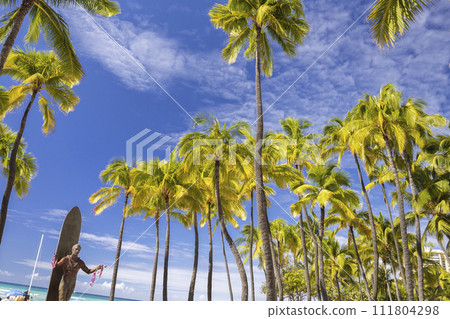 [Hawaii] Waikiki Beach scenery ① 111804298