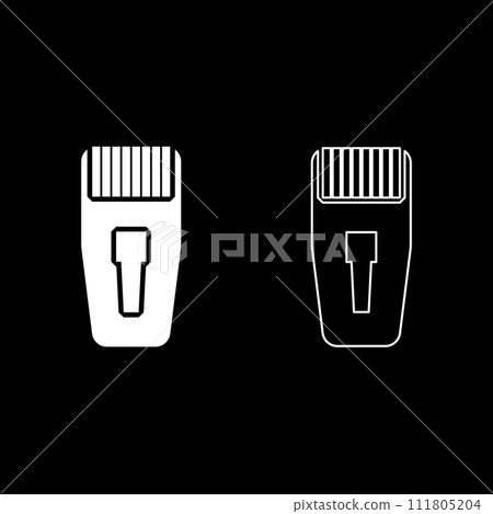 Connector RJ-45 connecter ethernet rj45 internet set icon white color vector illustration image solid fill outline contour line thin flat style 111805204