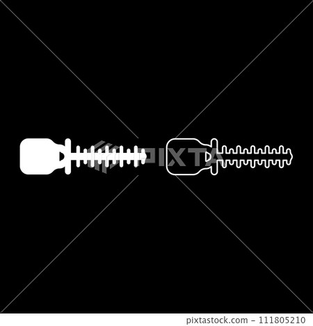 Bush cutter trimmer for bushes mowing hedge garden work concept set icon white color vector illustration image solid fill outline contour line thin flat style 111805210