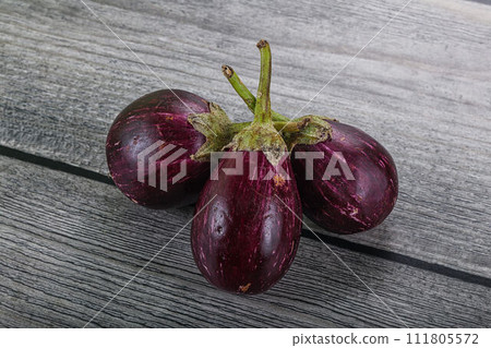 Raw smal asian baby eggplant Raw smal asian baby eggplant 111805572