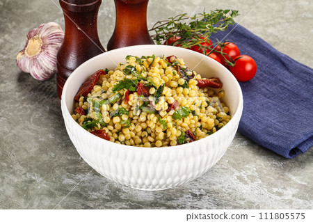Vegetarian Pasta ptitim with vegetables Vegetarian Pasta ptitim with vegetables 111805575