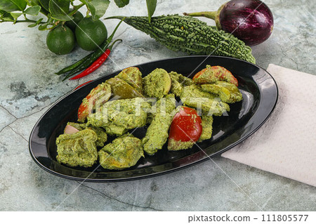 Indian cuisine - Chicken mint tikka Indian cuisine - Chicken mint tikka 111805577