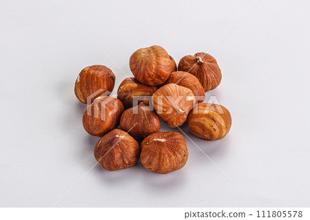 Heap of raw natural hazelnut Heap of raw natural hazelnut 111805578