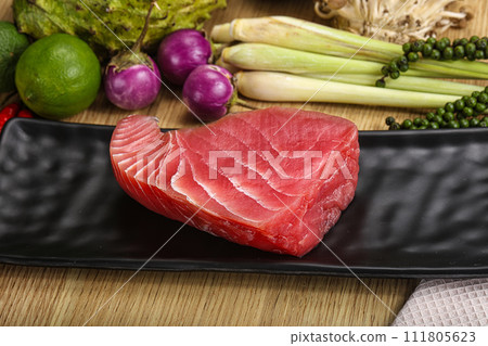 Raw fresh tuna steak for grill 111805623