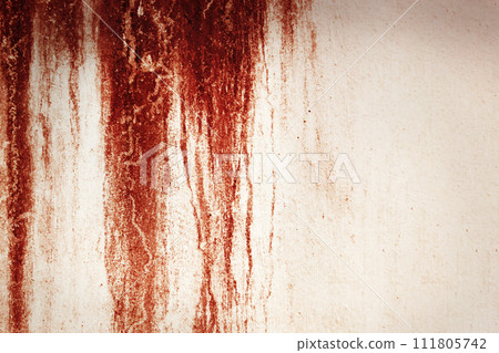 Halloween background. Blood Texture Background. Texture of  Concrete wall with bloody red stains. 111805742
