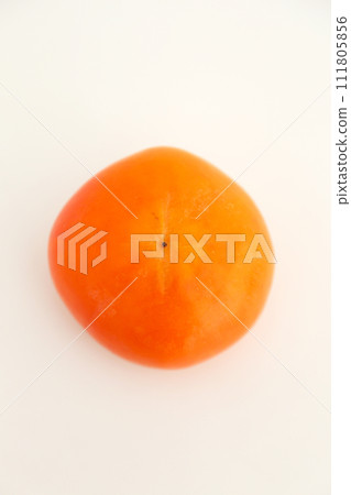 白色背景下拍攝的柿子的屁股側 111805856