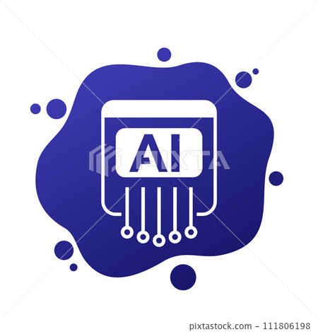 AI icon, artificial intelligence technologies AI icon, artificial intelligence technologies 111806198