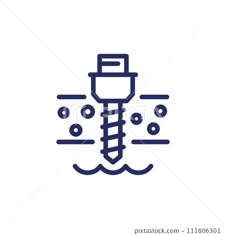 well drilling line icon on white 111806301