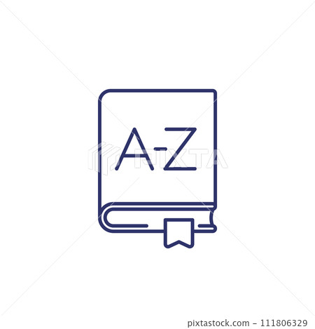 dictionary line icon on white dictionary line icon on white 111806329