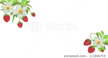 可愛的草莓花果框 可愛的草莓花果框 111806759
