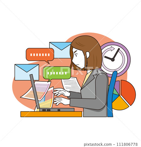 從事文書工作的女員工 111806778