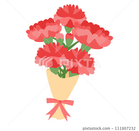 一束紅色康乃馨在母親節 一束紅色康乃馨在母親節 111807232