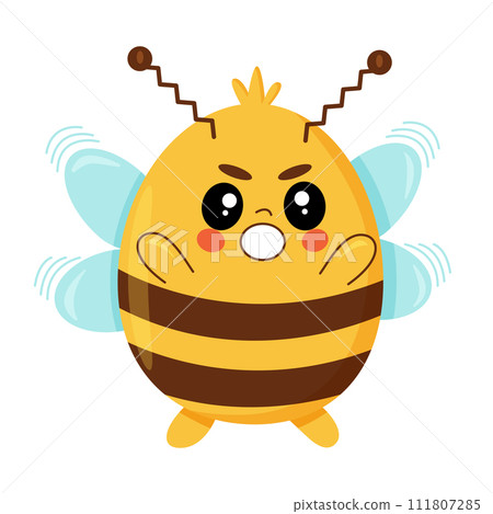 A cartoon illustration of a bee looking scared. A cartoon illustration of a bee looking scared. 111807285