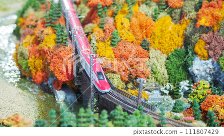 Miniature world of Japanese train and Shinkansen. Miniature world of Japanese train and Shinkansen. 111807429