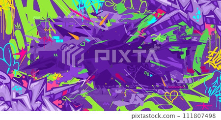 Abstract Colorful Urban Hip-Hop Graffiti Street Art Style Vector Background Abstract Colorful Urban Hip-Hop Graffiti Street Art Style Vector Background 111807498