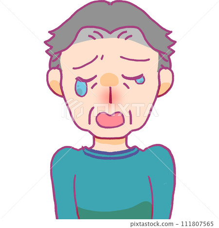 哭泣的老人的插圖 111807565
