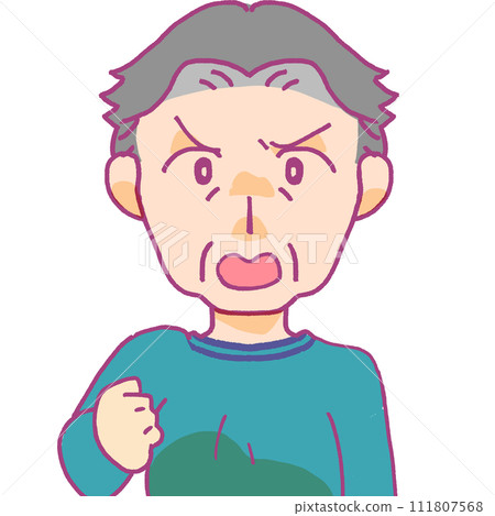 Illustration of an angry senior man Illustration of an angry senior man 111807568